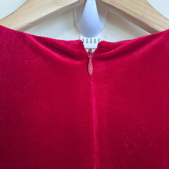 Antonio Melanie Miranda Velvet Womens Jumpsuit Size 6 Red Wide Leg Holiday Party - Picture 4 of 11